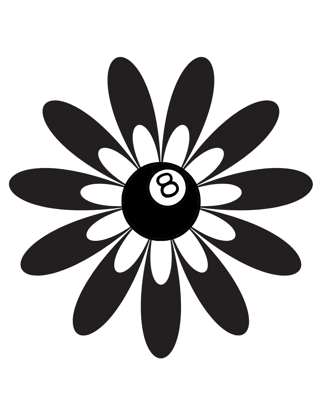 Flower 8 Ball Sticker